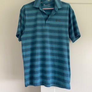Never worn underarmor blue men’s golf shirt medium